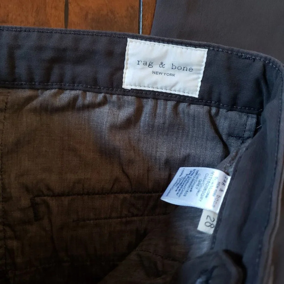 Rag & Bone Men's Chino Pant Classic Fit 3 Mid Rise Color Grey (Charcoal) Size 28 - Picture 7 of 9